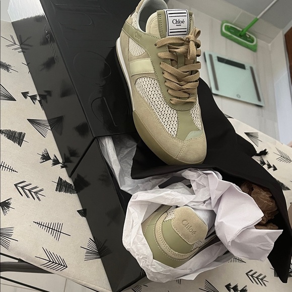 Chloe Shoes - Chloé Beige and White Sneakers